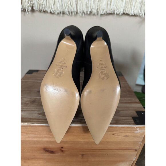 SOULIERS MARTINEZ Elena Black Leather Knee High 60mm Kitten Heel Boots - Picture 11 of 12